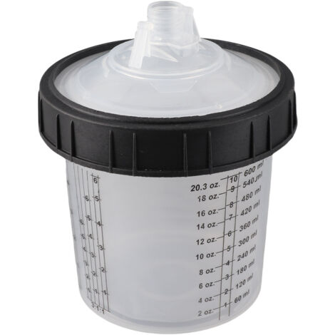 Lot de 122 gobelets jetables pour mélange de peinture, comprenant un joint d'étanchéité, une doublure et un système de couvercle, d'une capacité de 0 à 600 ml / 0 à 20,3 oz