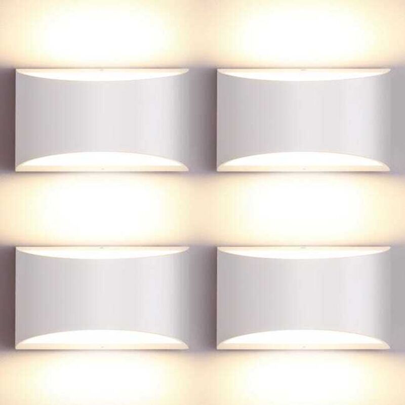 4-Pack Modern 7W LED Wall Lights – Up/Down Lighting, Warm White 3000K