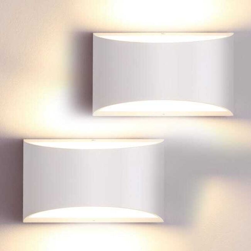 2-Pack Modern 7W LED Wall Lights – Up/Down Lighting, Warm White 3000K