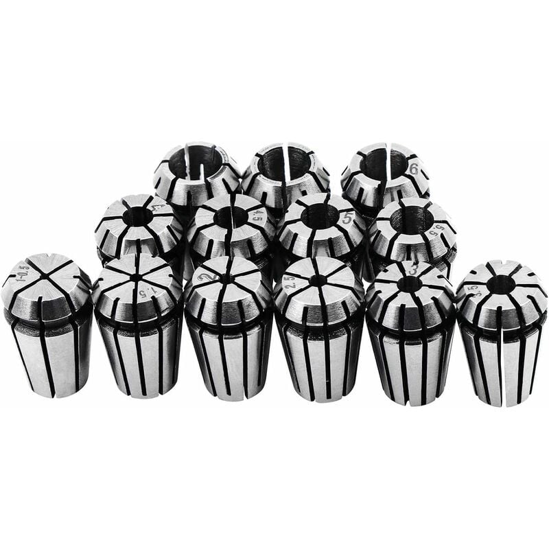 Memkey - Lot de 13 colliers de serrage ER11, mandrin de serrage ER11, support de serrage à ressort ER11 de 1 à 7 mm pour outil de gravure et de