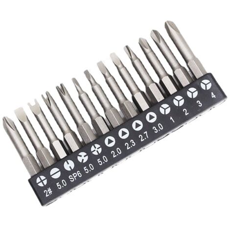 Lot de 13 embouts de tournevis formes spéciales U, Y, triangle, 50mm, pour vis de sécurité et électronique