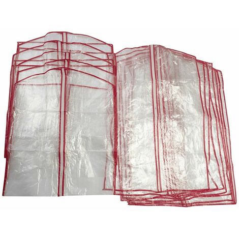 Lot de 13 housses pour vêtements transparent polyéthylène - Casâme - Transparent