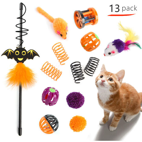Lot de 13 jouets - Halloween pour chat - Jeu interactif
