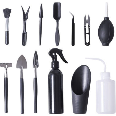 Lot de 13 Mini Outils de Jardin pour Plantes succulentes, Transplantation à la Main,  kit de Cactus (Metal)