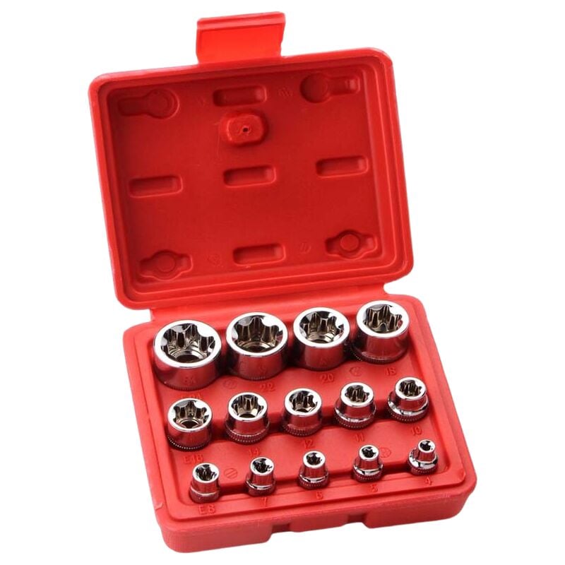 Lot De 14 Douilles En Forme D'étoile De Type e i Coffret à Cliquet i Douilles Jeu De Profilés e (Torx Externe) E4 - E24