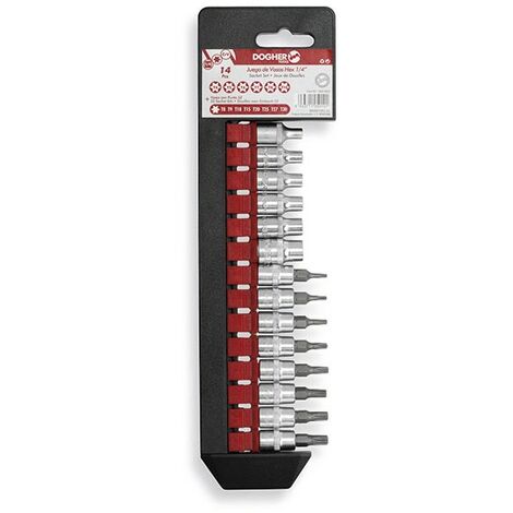 Lot de 14 douilles et embouts Torx 1/4  DOGHER 503-052
