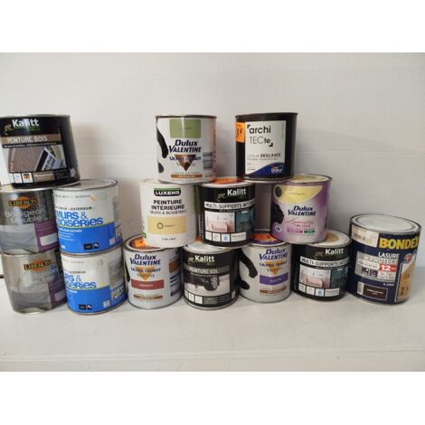 Lot de 14 - DULUX VALENTINE BONDEX KALITT - Peintures et lasures multi-supports - Marques premium - Déstockage fin de série - Voir photos