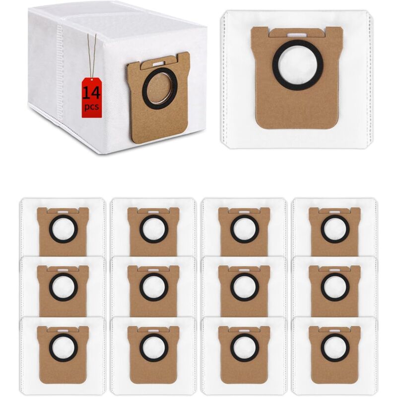 Lot de 14 Sacs d'aspirateur Accessoires pour Dreame L10s Ultra / L10 Ultra/L20 Ultra/Xiaomi X10+ / X20+ Aspirateur,Sac à poussière de Rechange pour