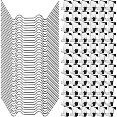 Lot de 140 Clips de Vitrage pour Serre en Acier Inoxydable, Extra solides, Résistantes aux Tempêtes, Accessoires de Serre pour Plaques Creuses, Plaques de Serre
