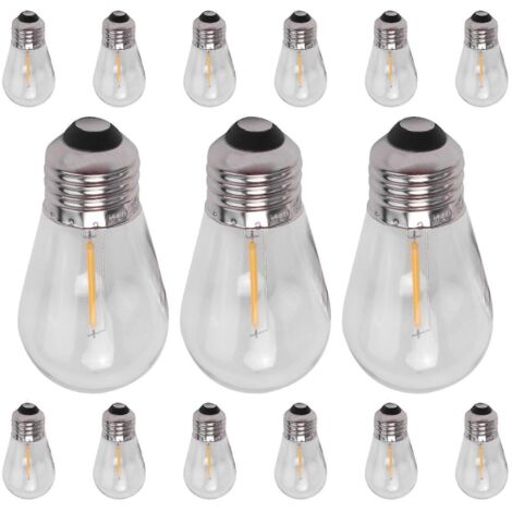 Lot de 15 ampoules LED S14 de rechange 3V incassables pour extérieur