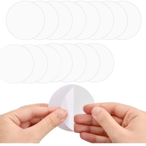 Lot de 15 autocollants adhésifs double face, transparents ronds, adhésifs de fixation en silicone étanche, auxiliaire de ventouse
