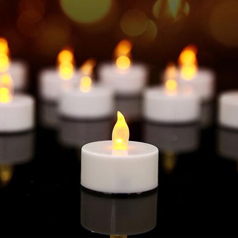 lot De 15 Bougies Chauffe-plat Led Sans Flamme Alimentes Par Piles - 100 Heures - Pour Fte De Mariage, Vacances, Dcoration D'intrieur Ou D'extrieu