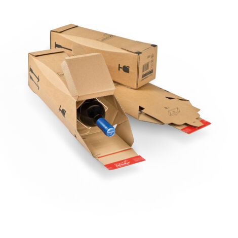 Lot de 15 Carton de regroupement certifié 3 à 6 bouteilles pour vin 75 cl 37,5 x 36,5 x 25 cm