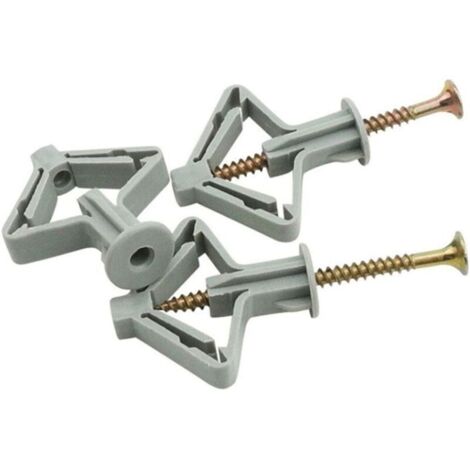 Lot de 15 chevilles et vis pour plaque de plâtre - Tube d'extension de 8 mm - Ancrages en plastique de type aéronautique