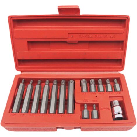 Lot de 15 clés à cliquet professionnelles - Clé 1,27 cm et embouts tournevis pour réparation voiture, kit clé robuste, ensemble d'outils mécanique