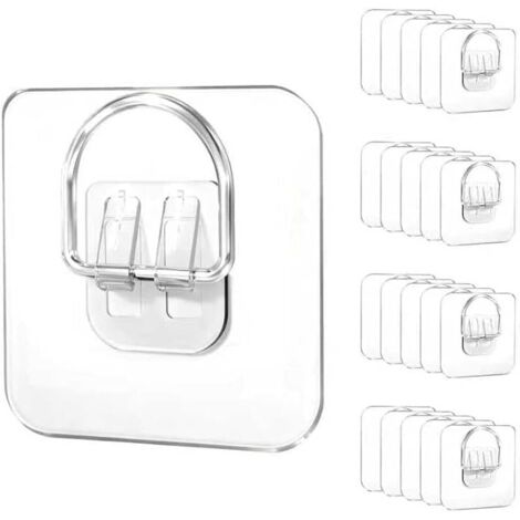 Lot de 15 crochets muraux autocollants de 7 cm - Pour cadres photo lourds - Sans perçage - Pour cadres photo lourds, toiles, assiettes décoratives - Jusqu'à 20 kg