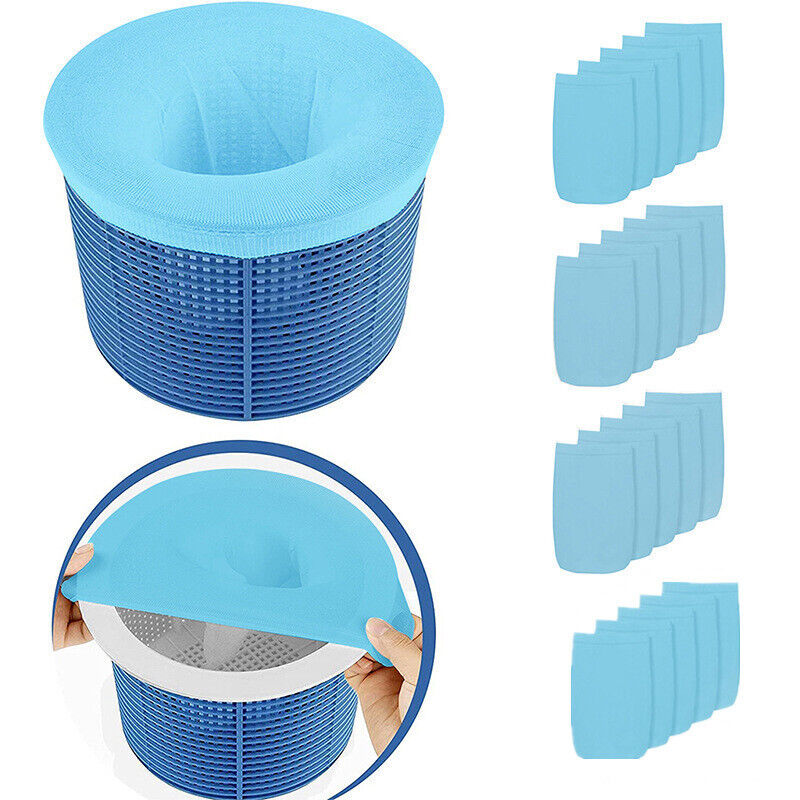 Lot de 15 écumeurs de piscine, chaussettes filtrantes, écumeurs de piscine à mailles ultra fines