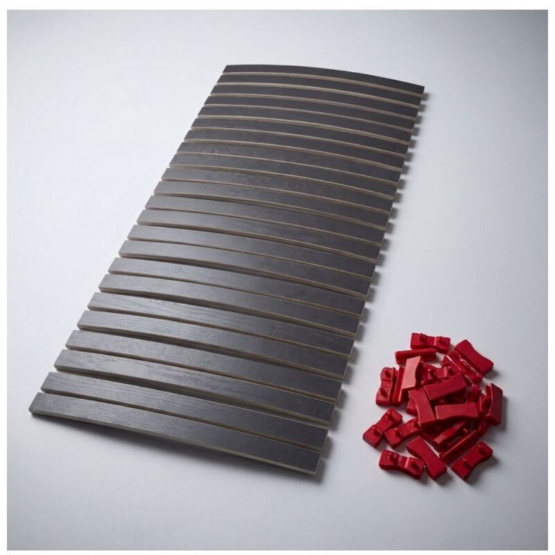 Lot de 15 lattes + embouts pour sommier et lit 680x68x8 mm Bois hêtre durable - 7 plis Remplacement - Rechange - Renfort pour sommier / bz / clic