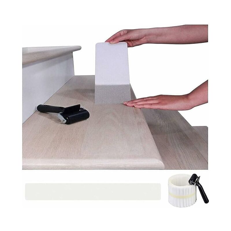 Lot de 15 marches d'escalier antidérapantes 15 x 80 cm, ruban adhésif transparent, bandes antidérapantes, autocollants de sécurité