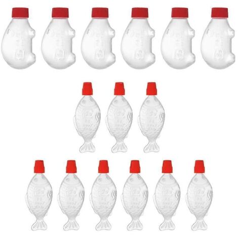 Lot de 15 mini bouteilles de vinaigre avec couvercle et boîte de fermeture hermétique, fournitures multi-usages