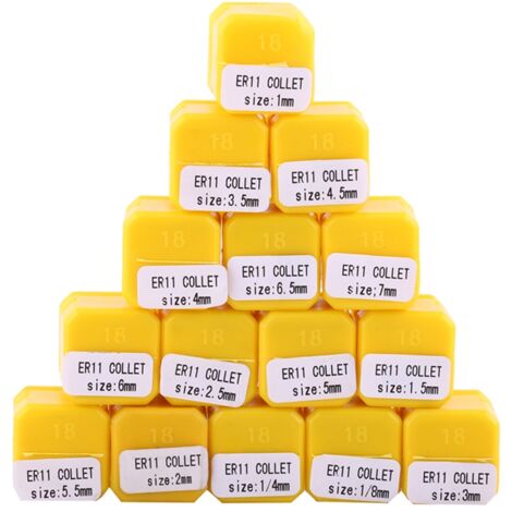 Lot de 15 pinces à ressort ER11 pour fraiseuse CNC, gravure et tour à métaux