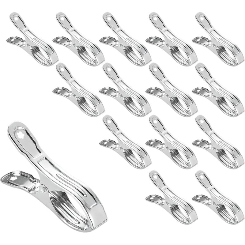Lot de 15 pinces pour bâche de piscine en acier inoxydable avec force de serrage puissante, pinces de fixation, pinces de serrage pour piscines