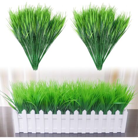 Lot de 15 plantes artificielles pour balcon, 36 cm de haut, gazon artificiel décoratif, résistant aux UV, fleurs artificielles pour extérieur, plantes artificielles d'extérieur résistantes aux intempé