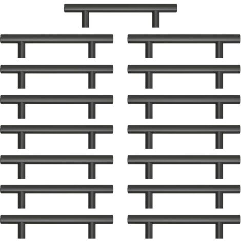Lot de 15 Poignee de Meuble Cuisine,Poignée Meuble en Acier Inoxydable, Poignet de Porte Cuisine Noire Entraxe 96mm , pour Armoire Tiroir(Avec Vis)