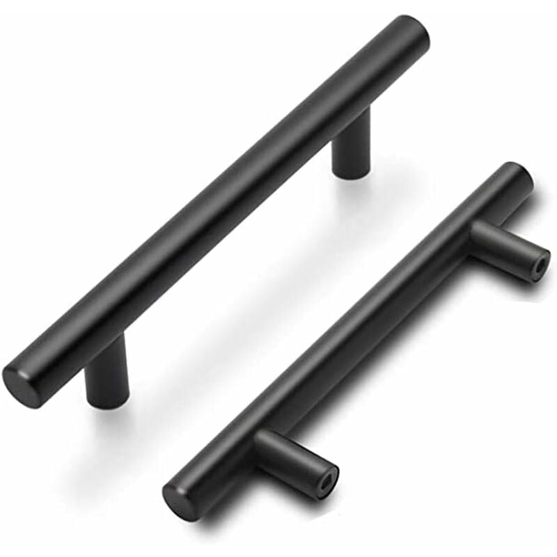 Lot de 15 Poignées de Meuble Cuisine Noires Poignées de Porte Cuisine Noires -LS201BK96 Poignées Placard Noires Solide avec Finition Mate en Acier