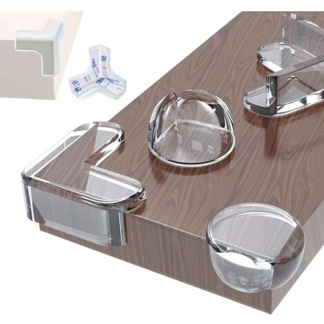 Lot de 15 protections de coins autocollantes pour meubles et tables en verre, film de protection souple pour bords de table, idéal pour protéger contre les blessures
