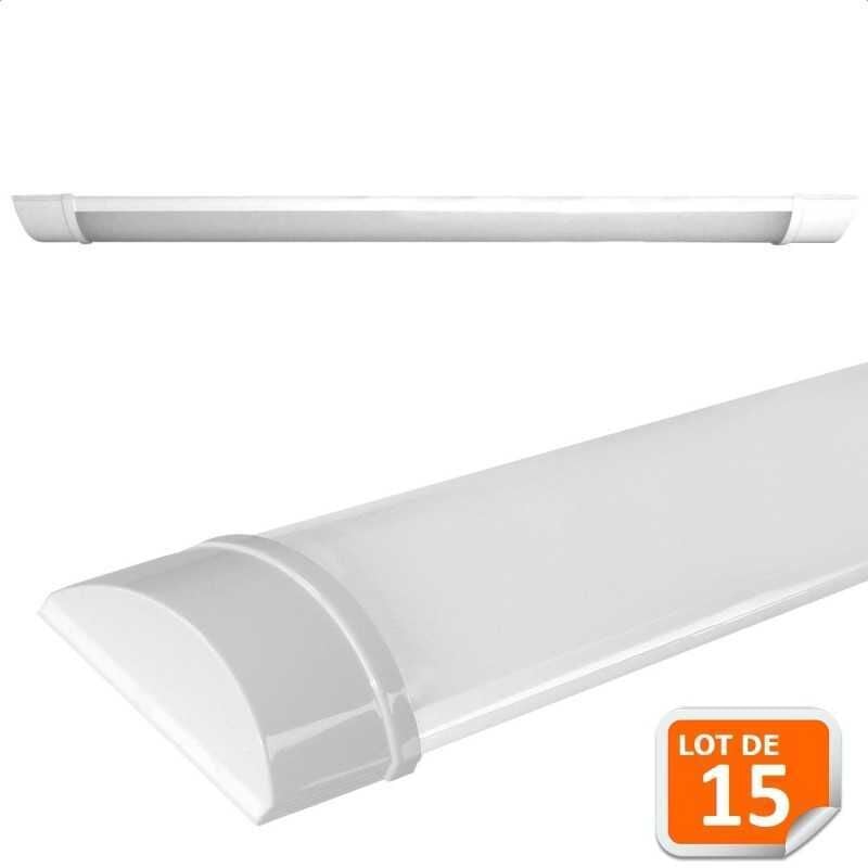Lot de 15 Réglette LED 18W 1500lm Blanc Neutre 60cm