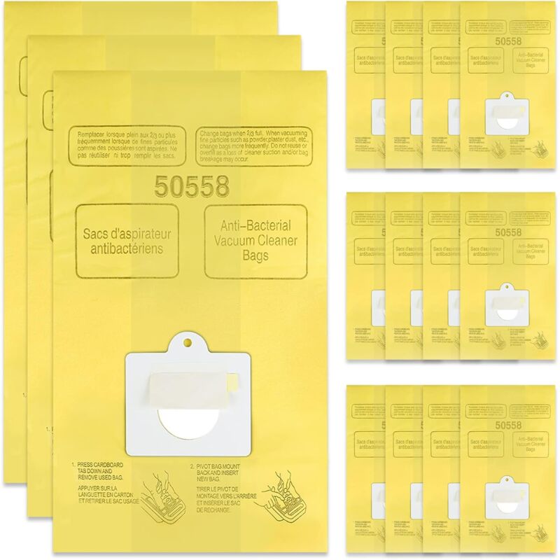 Lot de 15 sacs d'aspirateur compatibles avec Kenmore Canister Type C/Q 50555 50557 50558 et Panasonic Type C-5