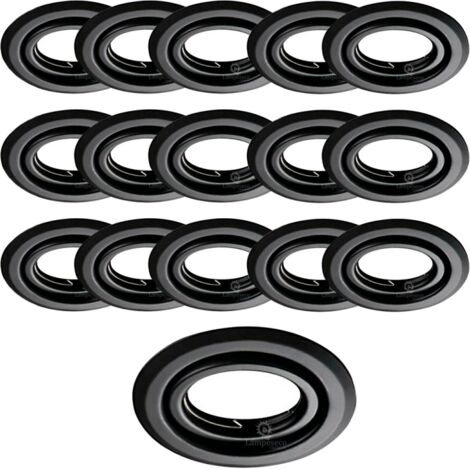 Lot de 15 Spots encastrables orientables Noir Mat avec GU10 LED de 5W eqv. 50W Blanc Neutre 4000K