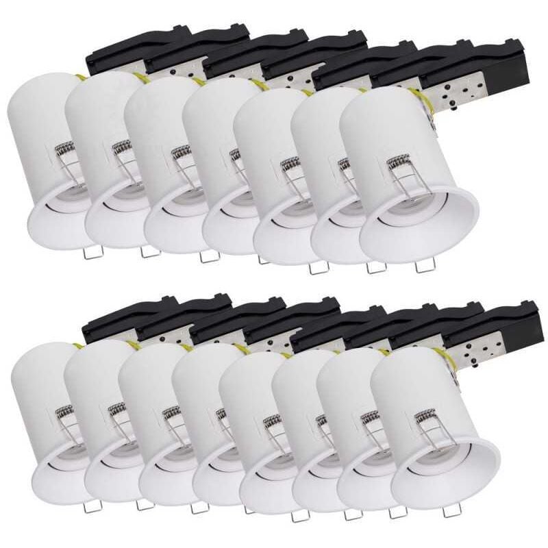 Lot de 15 Support de spot bbc RT2012 IP20 Basse Luminance 93mm de diamètre non orientable avec connecteur automatique GU10