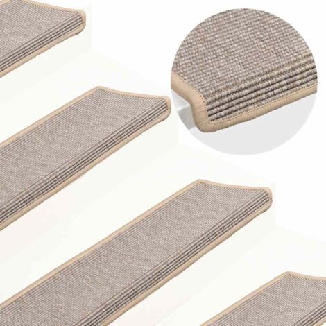 Lot de 15 Tapis d'escalier auto-adhésifs Tapis de marche  Marchette Escalier Argenté 65x25 cm 61156