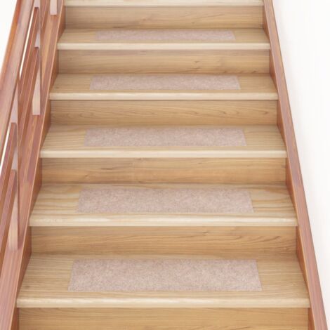 Lot de 15 Tapis d'escalier autocollants Rectangulaire - Tapis de marche pour Enfants, Aînés et Animaux 76x20 cm BV632052