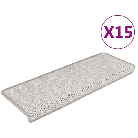Lot de 15 Tapis d'escalier autocollants Tapis de marche Marchette Escalier 65x25 cm Beige 23407