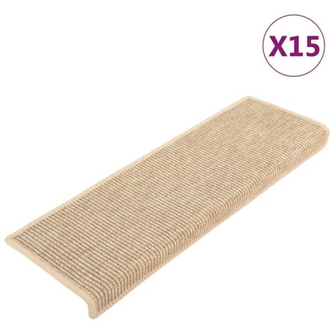 Lot de 15 Tapis d'escalier autocollants Tapis de marche  Marchette Escalier 65x25 cm Beige clair 52898