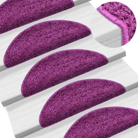 Lot de 15 Tapis d'escalier Marchette Escalier  Tapis de marche Violet 56 x 20 cm 51883