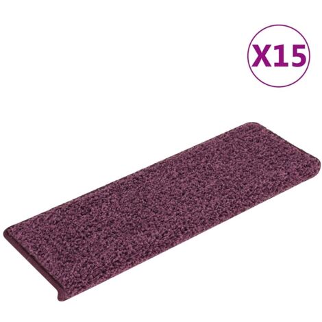 Lot de 15 Tapis d'escalier Tapis de marche Marchette Escalier 65x25 cm Violet foncé 18647