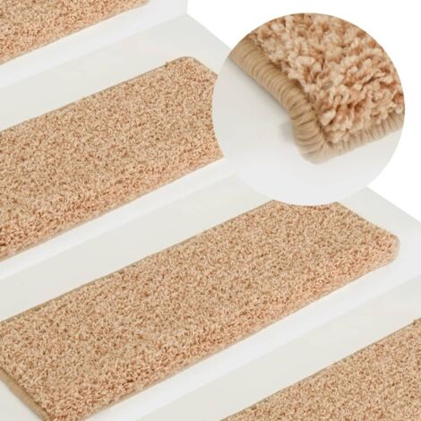 Lot de 15 Tapis d'escalier Tapis de marche Marchette Escalier Doré 65x25 cm 74967