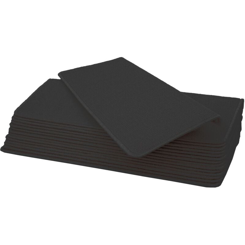 Lot de 15 tapis pour marches éscalier HHG 585, protection d'escalier, 65x25cm, rectangulaire, noir-anthracite