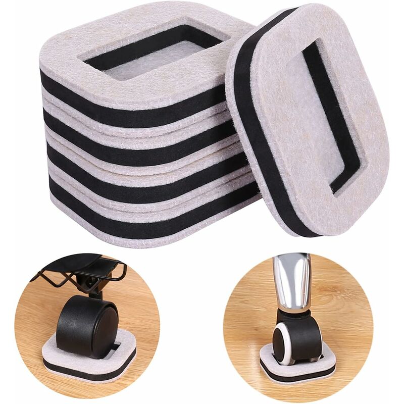 Lot de 15 tasses à roulettes en feutre, patins en feutre pour sols en bois dur, patins en bois dur pour meubles pour sols en bois dur pour éviter les