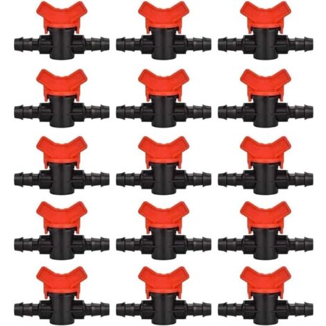 Lot de 15 Vanne Commutation d'Irrigation, Robinet d'arrosage goutte à goutte 16mm, valve 16 mm