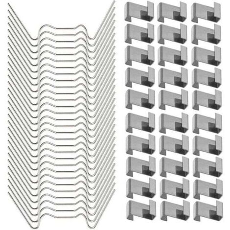 Lot de 150 Clips de Fixation pour Vitrage de Serre avec 75 Attaches W et 75 Attaches Z