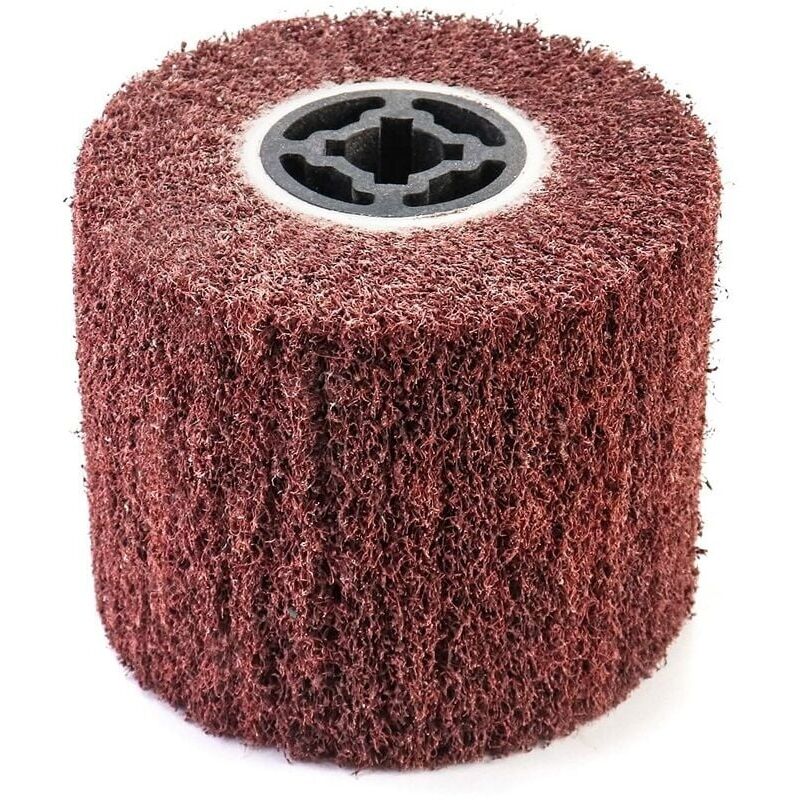 Brosse Abrasive Brosse en Fibre Synthétique pour Rénovateur Extérieur, Ø120x100x19mm, Grain 80-LIAIKI