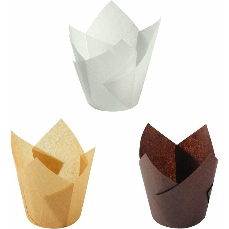 Triomphe - Lot de 150 moules à muffins en papier de cuisson en forme de tulipe pour cupcakes et muffins, 5 cm