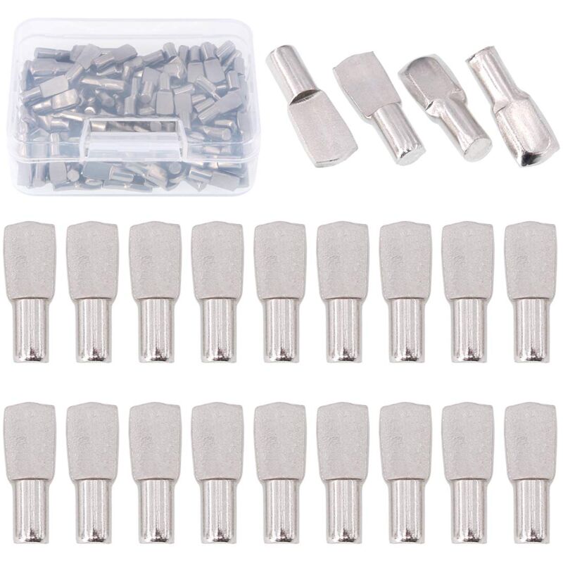 Lot de 150 piquets de support d'étagère en forme de cuillère 5 mm plaqué nickel