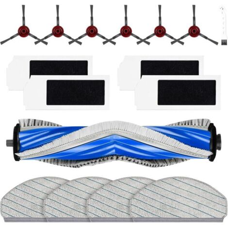 Lot de 16 Accessoires pour Robot Aspirateur Ecovacs Deebot N20 Pro Plus / N20 Plus/N20/Bosch Spotless + BCRD1W, 1 Brosse Principale, 4 Lingettes, 4 Filtres, 6 Brosses Latérales, 1 Brosse de Nettoyage