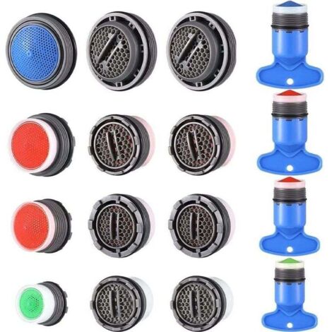 Lot de 16 Aérateur de Robinet,Aérateur de mousseur Robinet,Économiseur d'eau Embout Aérateurs de Robinet pour Mitigeur d'Evier de Cuisine et de Lavabo de Salle de Bain (M16/M18/M22/M24)